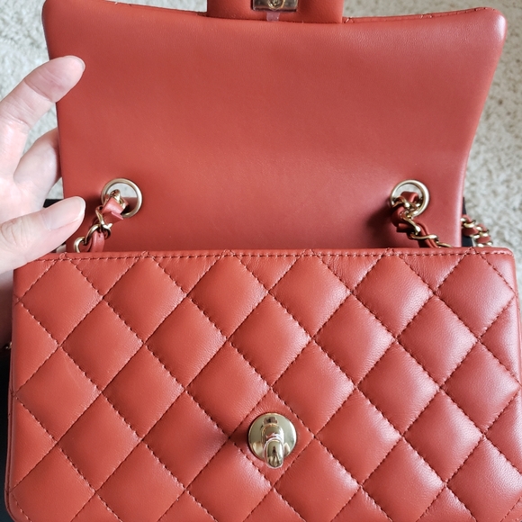 CHANEL 21k Brown, Mini rectangle, Light gold hardware, Lambskin - Picture 11 of 15